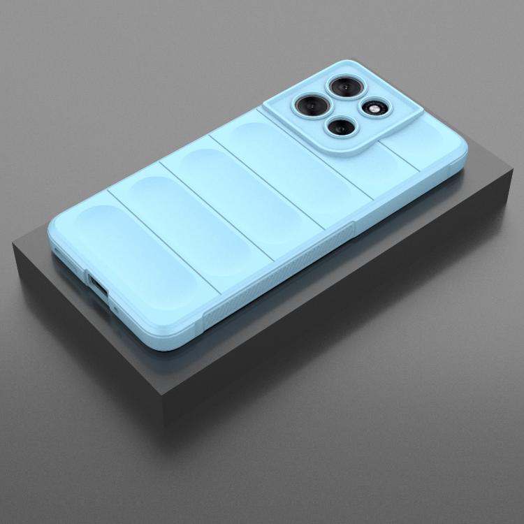 For Motorola Moto G86 5G Magic Shield TPU + Flannel Phone Case(Light Blue)