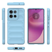For Motorola Moto G86 5G Magic Shield TPU + Flannel Phone Case(Light Blue)