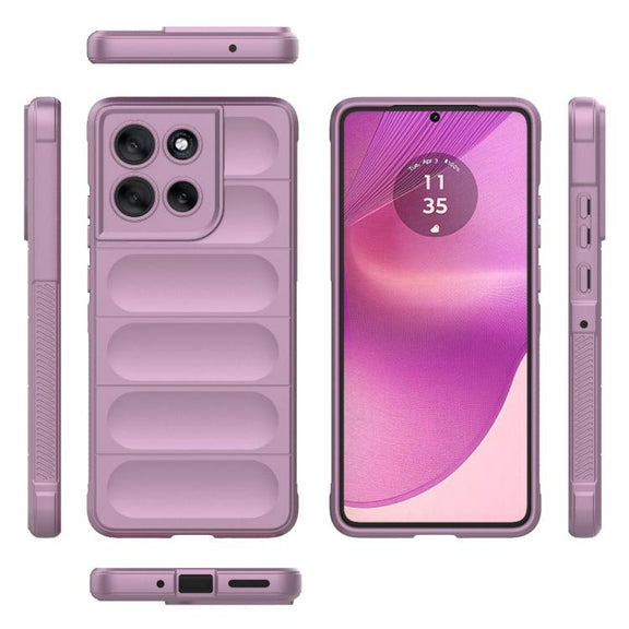 For Motorola Moto G86 5G Magic Shield TPU + Flannel Phone Case(Purple)