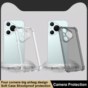 For Huawei Pura 70 imak Shockproof Airbag TPU Phone Case(Transparent Black)