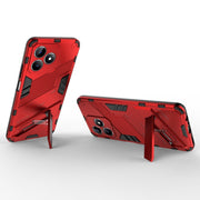 For Realme C53 4G Punk Armor 2 in 1 PC + TPU Phone Case with Holder(Red)