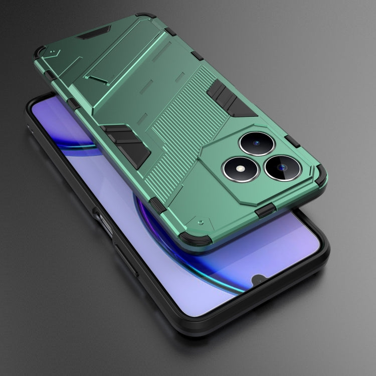 For Realme C53 4G Punk Armor 2 in 1 PC + TPU Phone Case with Holder(Green)