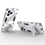 For Realme C53 4G Punk Armor 2 in 1 PC + TPU Phone Case with Holder(White)