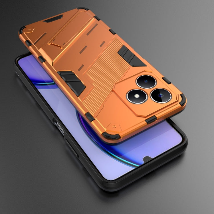 For Realme C53 4G Punk Armor 2 in 1 PC + TPU Phone Case with Holder(Orange)