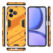 For Realme C53 4G Punk Armor 2 in 1 PC + TPU Phone Case with Holder(Orange)