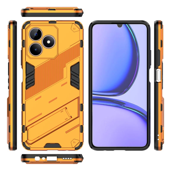 For Realme C53 4G Punk Armor 2 in 1 PC + TPU Phone Case with Holder(Orange)