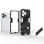 For Realme C53 4G Punk Armor 2 in 1 PC + TPU Phone Case with Holder(Light Red)