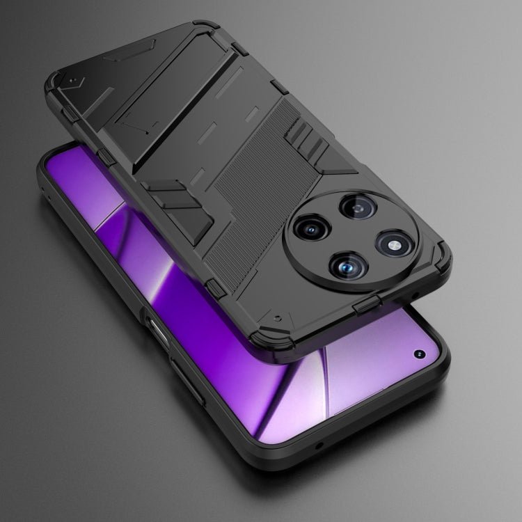 For Realme 11 4G Global Punk Armor 2 in 1 PC + TPU Phone Case with Holder(Black)