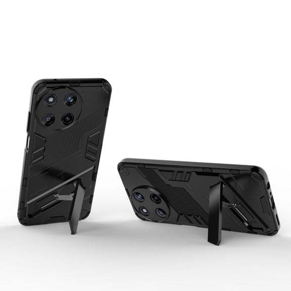 For Realme 11 4G Global Punk Armor 2 in 1 PC + TPU Phone Case with Holder(Black)
