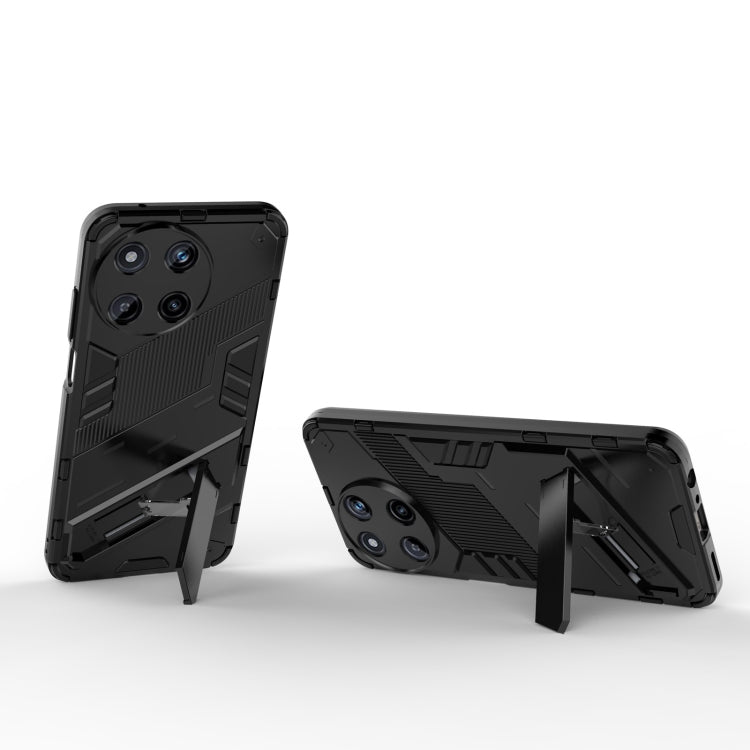 For Realme 11 4G Global Punk Armor 2 in 1 PC + TPU Phone Case with Holder(Black)