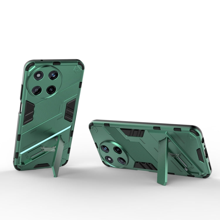 For Realme 11 4G Global Punk Armor 2 in 1 PC + TPU Phone Case with Holder(Green)