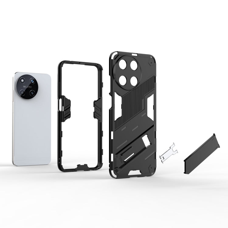 For Realme 11 4G Global Punk Armor 2 in 1 PC + TPU Phone Case with Holder(Green)