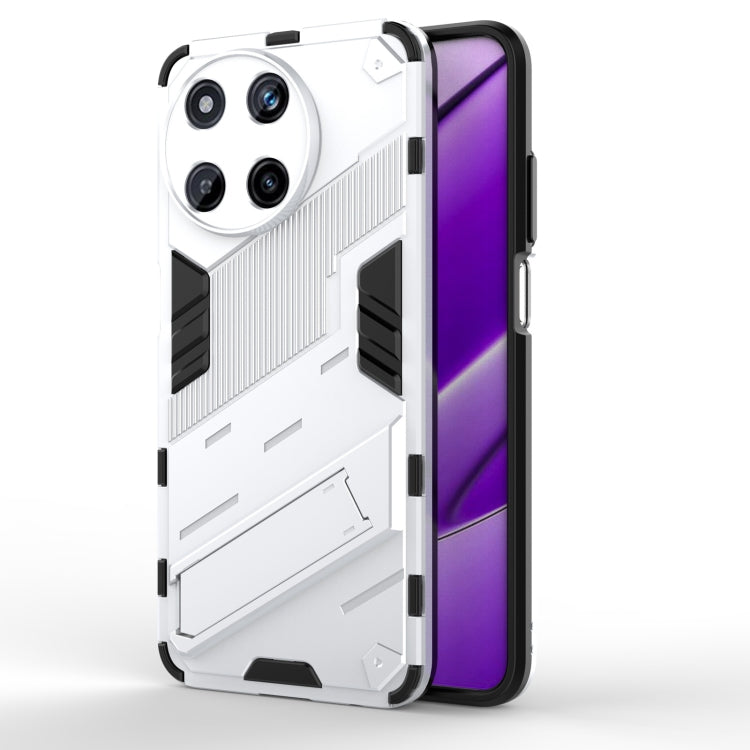 For Realme 11 4G Global Punk Armor 2 in 1 PC + TPU Phone Case with Holder(White)