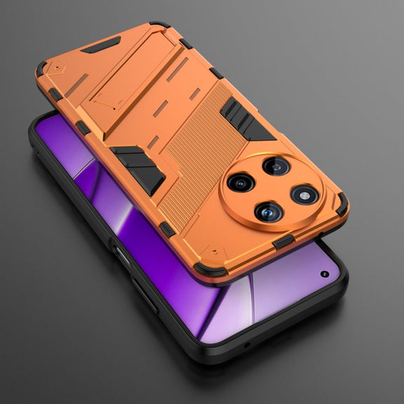 For Realme 11 4G Global Punk Armor 2 in 1 PC + TPU Phone Case with Holder(Orange)