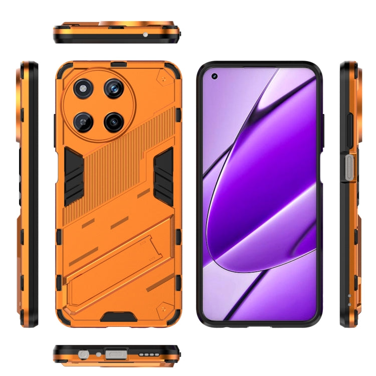 For Realme 11 4G Global Punk Armor 2 in 1 PC + TPU Phone Case with Holder(Orange)