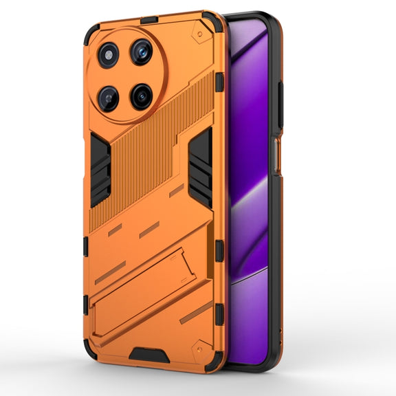 For Realme 11 4G Global Punk Armor 2 in 1 PC + TPU Phone Case with Holder(Orange)