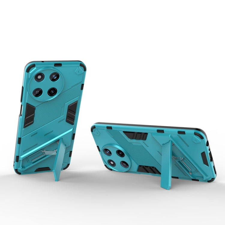 For Realme 11 4G Global Punk Armor 2 in 1 PC + TPU Phone Case with Holder(Blue)