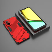 For Realme C67 4G Global Punk Armor 2 in 1 PC + TPU Phone Case with Holder(Red)