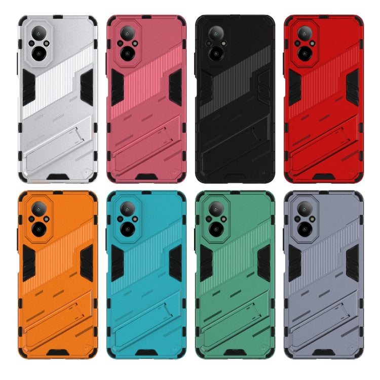 For Realme C67 4G Global Punk Armor 2 in 1 PC + TPU Phone Case with Holder(Green)