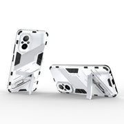 For Realme C67 4G Global Punk Armor 2 in 1 PC + TPU Phone Case with Holder(White)