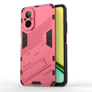For Realme C67 4G Global Punk Armor 2 in 1 PC + TPU Phone Case with Holder(Light Red)