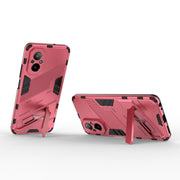 For Realme C67 4G Global Punk Armor 2 in 1 PC + TPU Phone Case with Holder(Light Red)