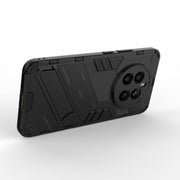 For Realme 12+ 5G Global Punk Armor 2 in 1 PC + TPU Phone Case with Holder(Black)