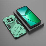 For Realme 12+ 5G Global Punk Armor 2 in 1 PC + TPU Phone Case with Holder(Green)