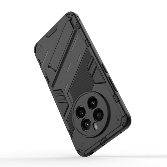 For Realme 12+ 5G Global Punk Armor 2 in 1 PC + TPU Phone Case with Holder(Green)