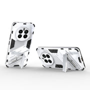 For Realme 12+ 5G Global Punk Armor 2 in 1 PC + TPU Phone Case with Holder(White)