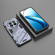 For Realme 12 Pro 5G Global Punk Armor 2 in 1 PC + TPU Phone Case with Holder(Grey)