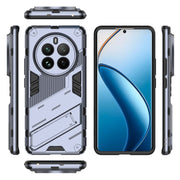 For Realme 12 Pro 5G Global Punk Armor 2 in 1 PC + TPU Phone Case with Holder(Grey)