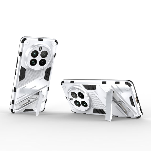 For Realme 12 Pro 5G Global Punk Armor 2 in 1 PC + TPU Phone Case with Holder(White)