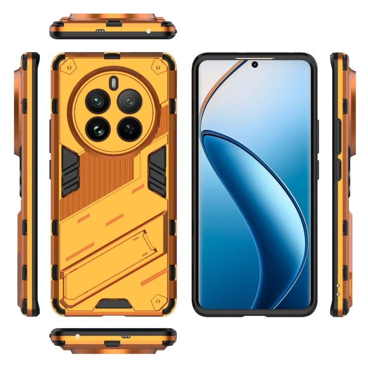 For Realme 12 Pro 5G Global Punk Armor 2 in 1 PC + TPU Phone Case with Holder(Orange)