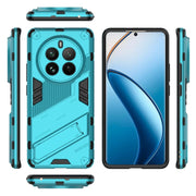For Realme 12 Pro 5G Global Punk Armor 2 in 1 PC + TPU Phone Case with Holder(Blue)