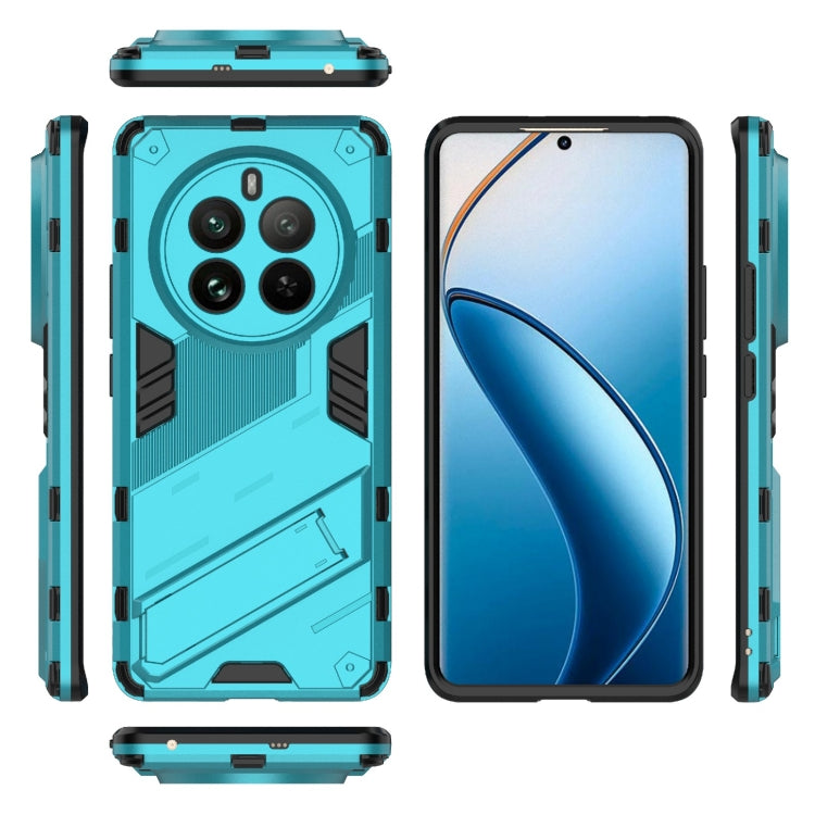 For Realme 12 Pro 5G Global Punk Armor 2 in 1 PC + TPU Phone Case with Holder(Blue)