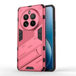 For Realme 12 Pro 5G Global Punk Armor 2 in 1 PC + TPU Phone Case with Holder(Light Red) - Realme Cases by PMC TechLife | Online Shopping South Africa | PMC TechLife | Buy Now Pay Later Mobicred