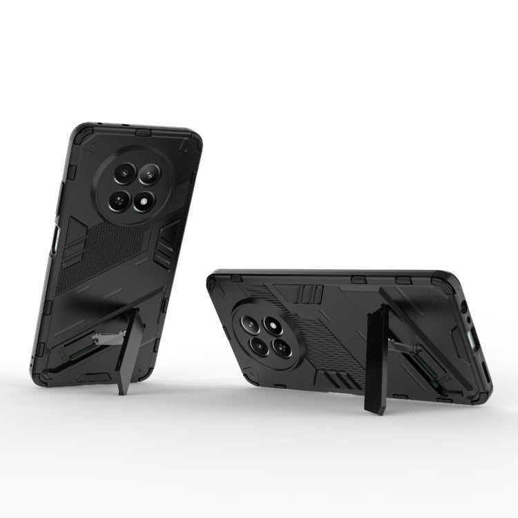 For Realme 12 5G Global Punk Armor 2 in 1 PC + TPU Phone Case with Holder(Black)