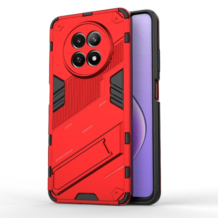 For Realme 12 5G Global Punk Armor 2 in 1 PC + TPU Phone Case with Holder(Red)