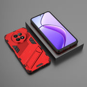 For Realme 12 5G Global Punk Armor 2 in 1 PC + TPU Phone Case with Holder(Red)