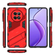 For Realme 12 5G Global Punk Armor 2 in 1 PC + TPU Phone Case with Holder(Red)