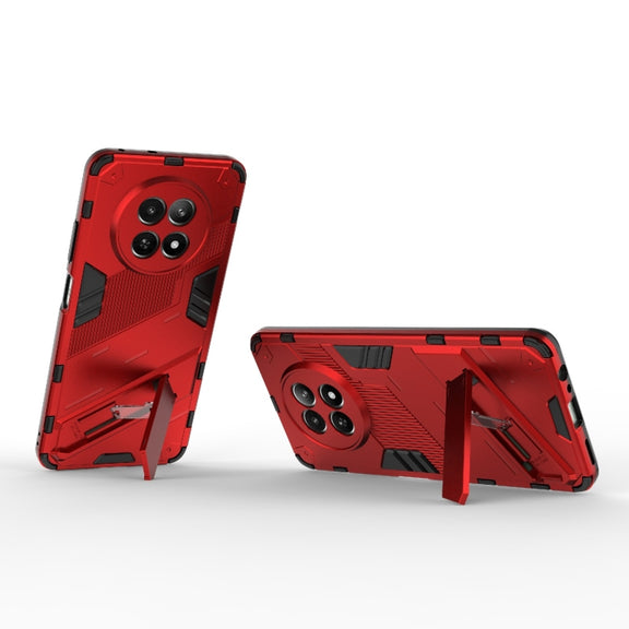 For Realme 12 5G Global Punk Armor 2 in 1 PC + TPU Phone Case with Holder(Red)