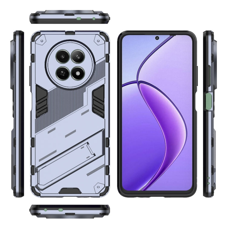 For Realme 12 5G Global Punk Armor 2 in 1 PC + TPU Phone Case with Holder(Grey)