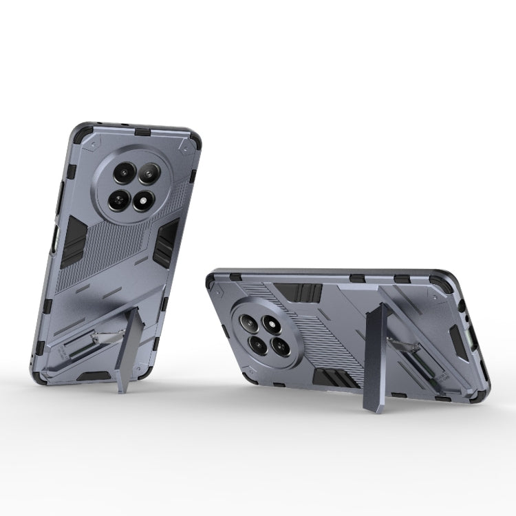 For Realme 12 5G Global Punk Armor 2 in 1 PC + TPU Phone Case with Holder(Grey)