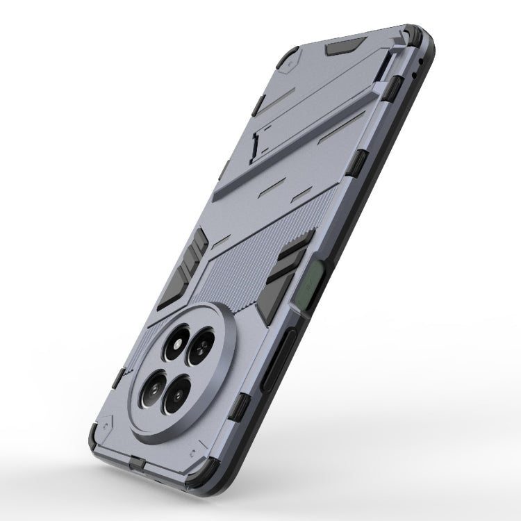 For Realme 12 5G Global Punk Armor 2 in 1 PC + TPU Phone Case with Holder(Grey)