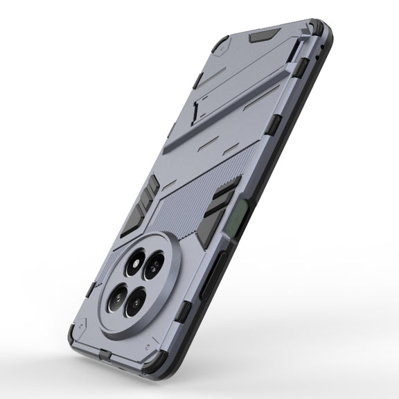 For Realme 12 5G Global Punk Armor 2 in 1 PC + TPU Phone Case with Holder(Grey)