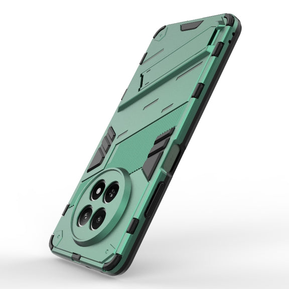 For Realme 12 5G Global Punk Armor 2 in 1 PC + TPU Phone Case with Holder(Green)