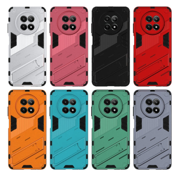 For Realme 12 5G Global Punk Armor 2 in 1 PC + TPU Phone Case with Holder(Green)