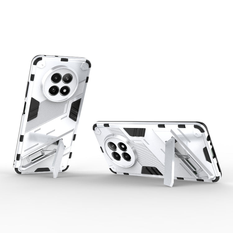 For Realme 12 5G Global Punk Armor 2 in 1 PC + TPU Phone Case with Holder(White)