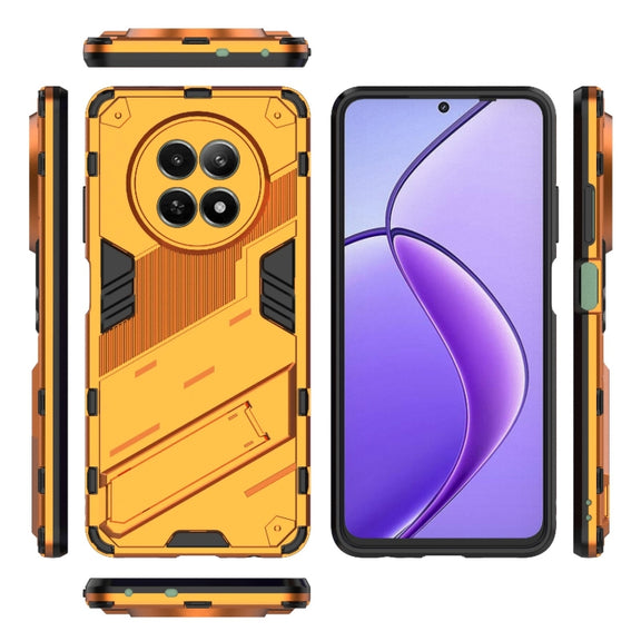 For Realme 12 5G Global Punk Armor 2 in 1 PC + TPU Phone Case with Holder(Orange)
